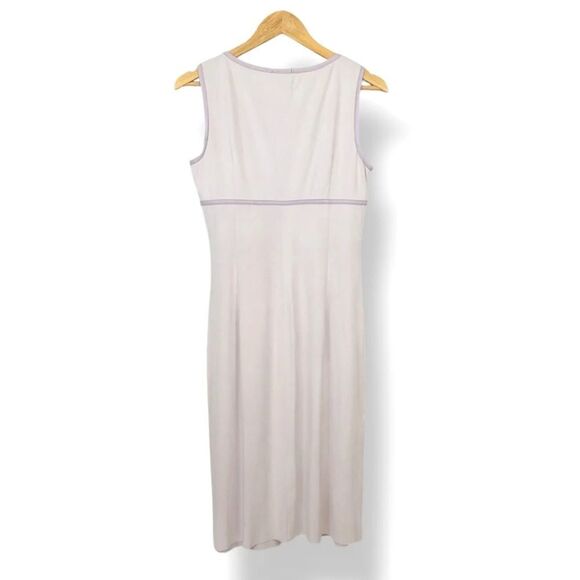 Vintage 90s Bebe Faux Suede V-neck Leather Trim Dress in Purple Frost Size Med - Picture 3 of 11